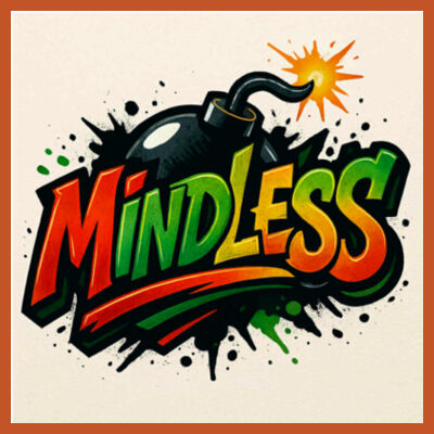 Mindless bomb with graffiti splat Tee Design